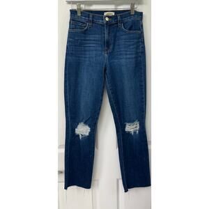 L'Agence NWOT distressed raw hem jeans size 25 Sada crop slim baggy fit